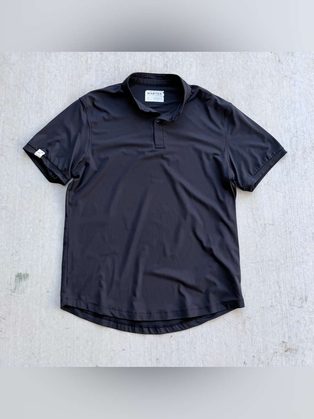 Mantra Golf Polo Blade Collar Black Slim Stretch